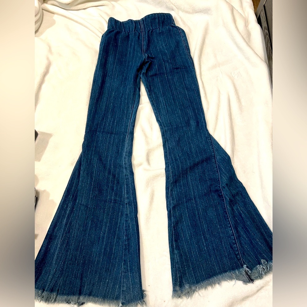 Show Me Your MuMu Pinstripe Flare Jeans